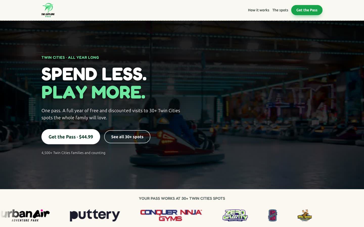 The Explore Pass landing page