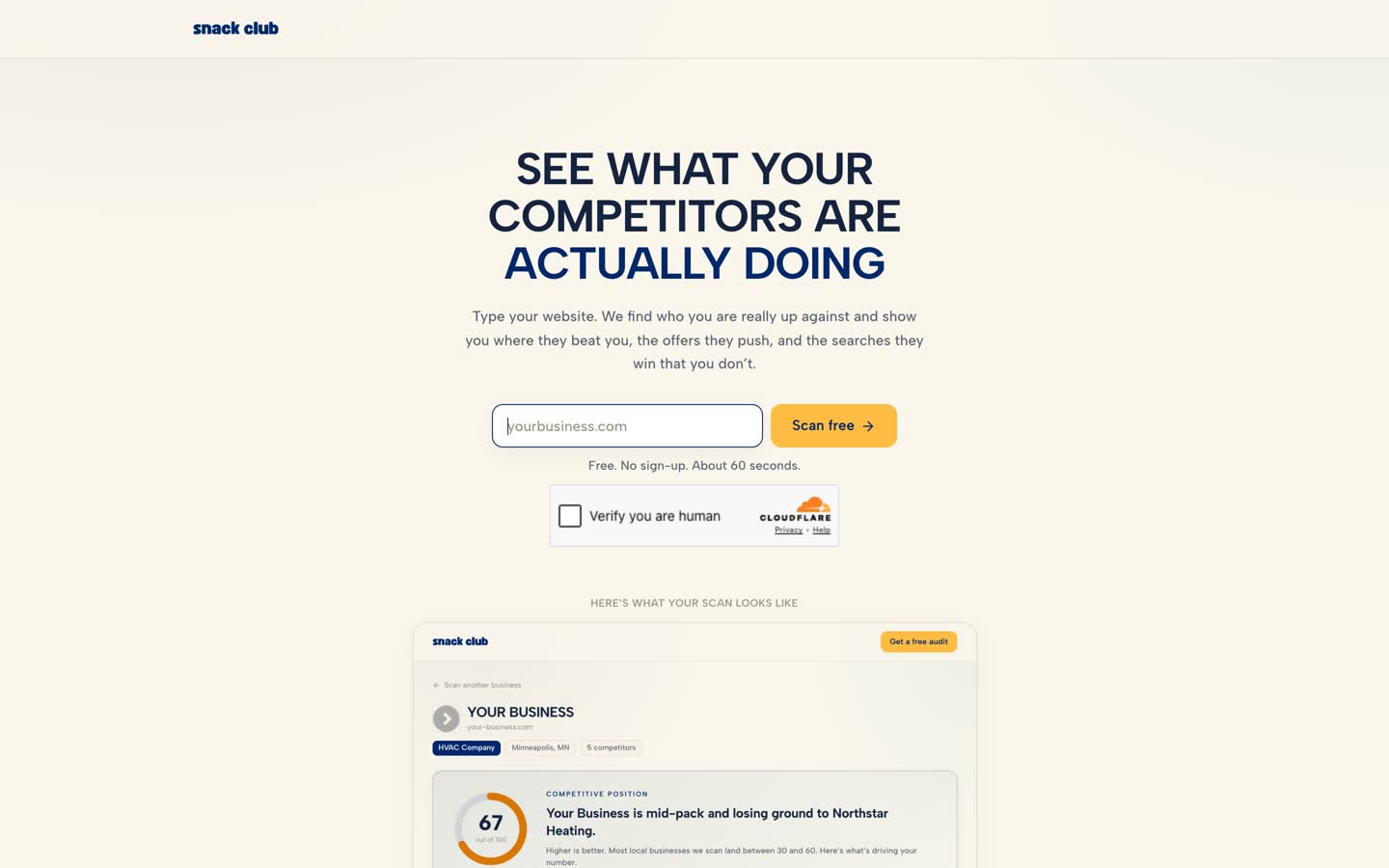 Snack Club competitor scan tool
